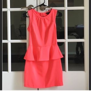 H&M Neon Orange Peplum Dress